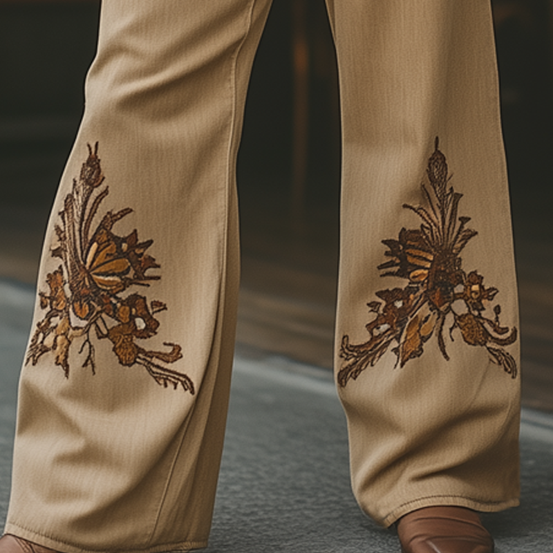 Pánské Volné Džíny v Cowboyském Stylu s Vyšíváním MTA1313F6U