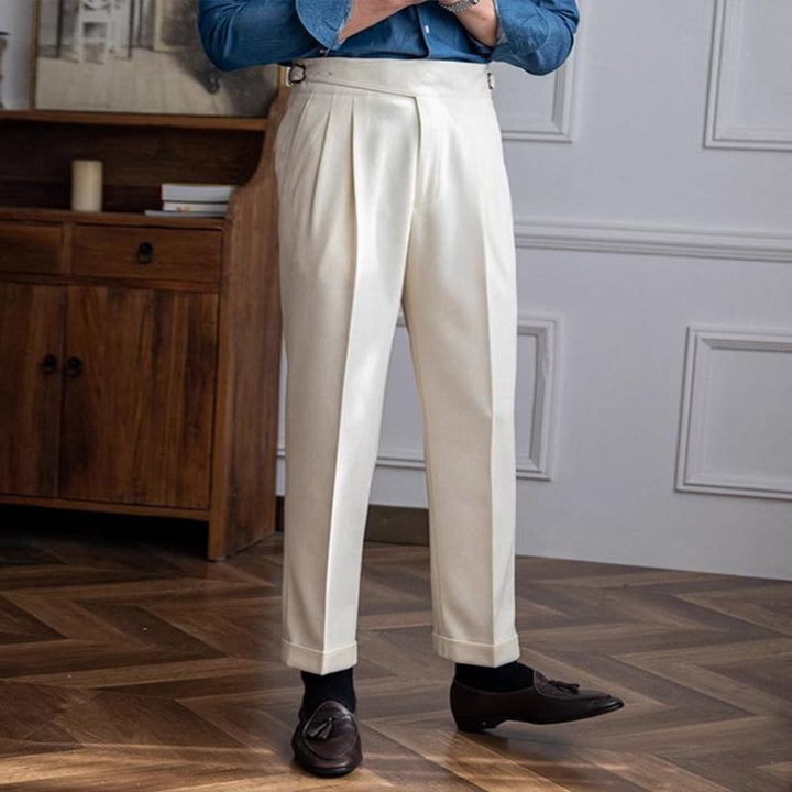 Pánské Britské Neapolské Kalhoty s Vysokým Pasem Slim Straight 23418848M