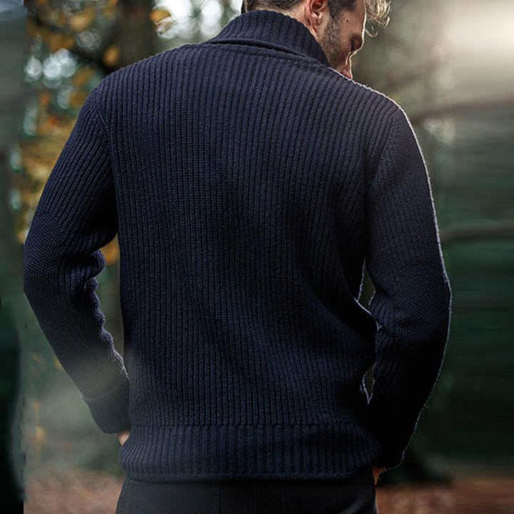 Pánský Vintage Klasický Svetr s Dlouhým Rukávem v Jednobarevné Barvě 89732685M