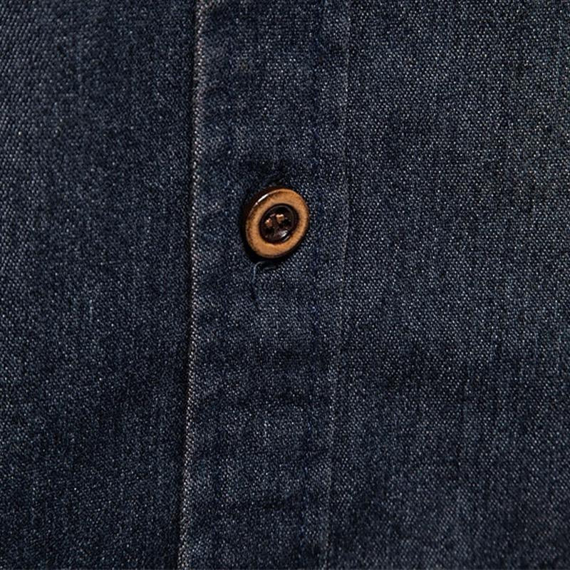 Pánská Denimová Košile s Klopami ve Vintage Stylu 89638435X
