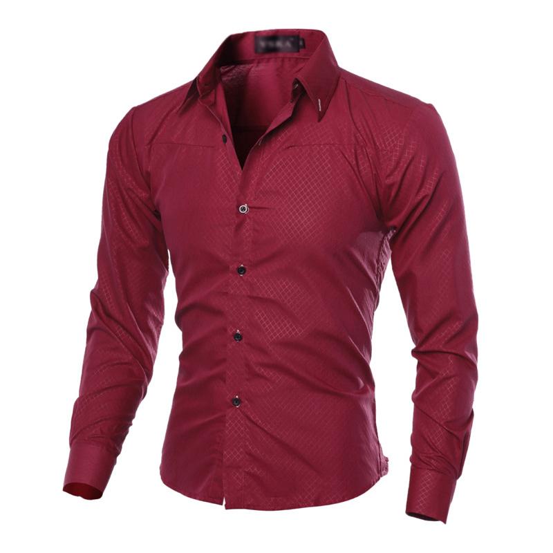 Pánská košile s dlouhým rukávem v tmavém diamantovém vzoru 42745264X