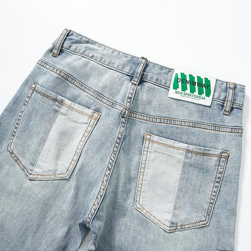 Pánské džíny s výšivkou a patchworkem 86112741Y