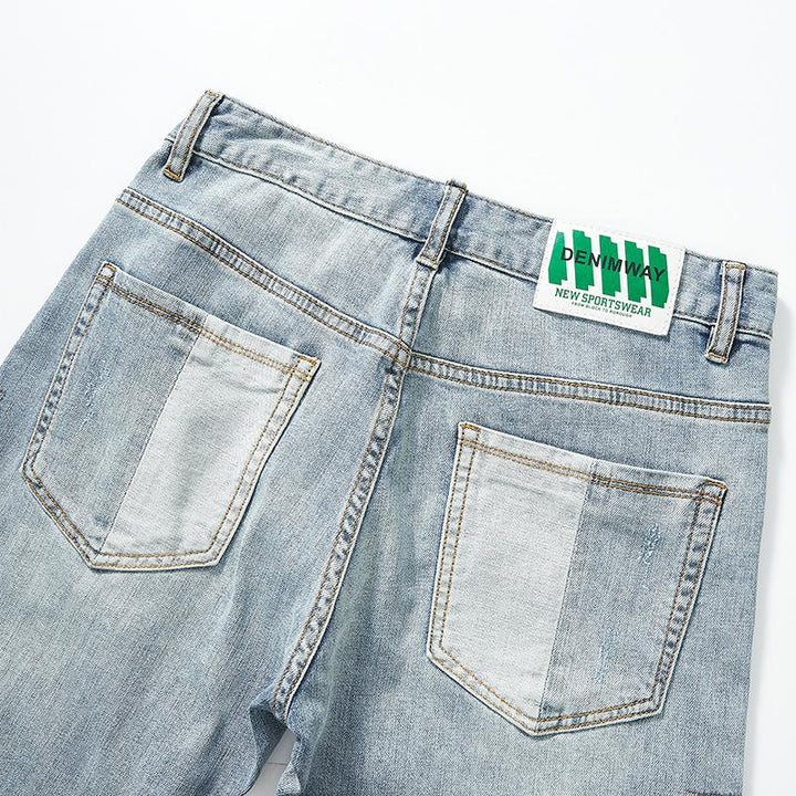 Pánské džíny s výšivkou a patchworkem 86112741Y