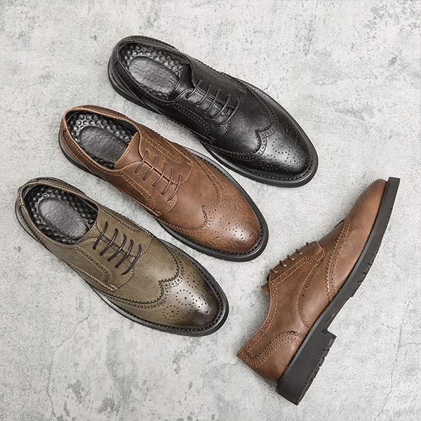 PÁNSKÉ KOŽENÉ POLBOTKY S VYSTUŽENÝM VZOREM 21806352