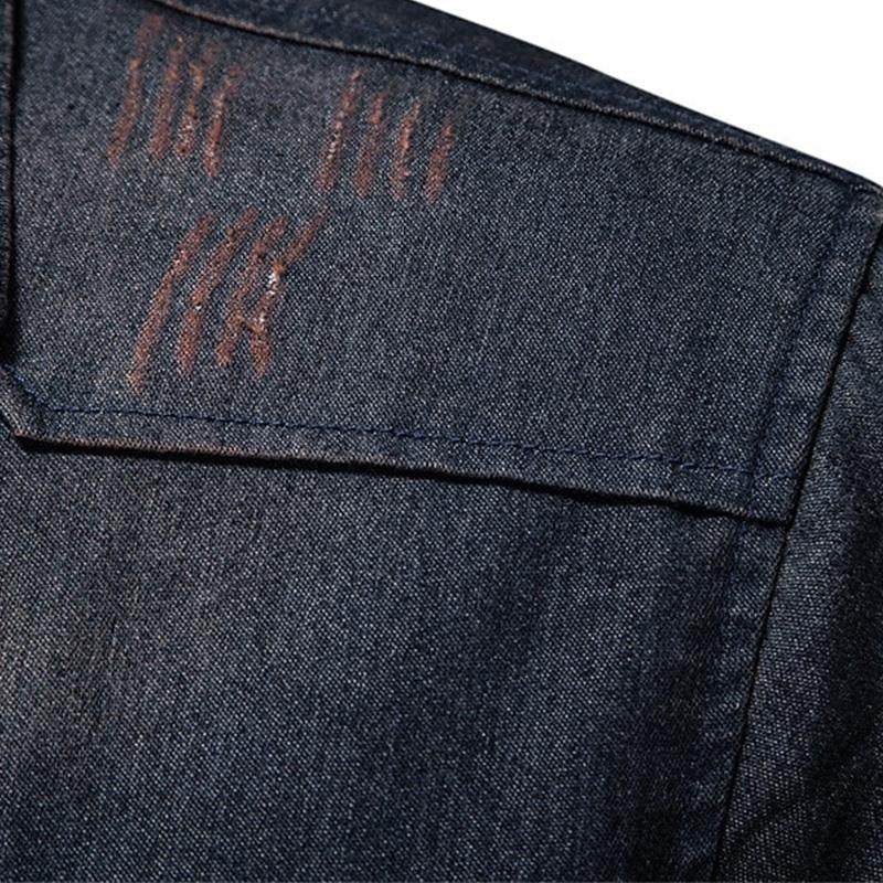 Pánská Denimová Košile s Klopami ve Vintage Stylu 89638435X
