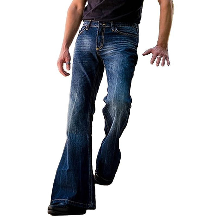 Pánské Vintage Prané Zničené Džíny s Rozšířenými Nohavicemi 31768668M