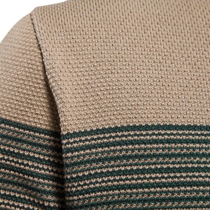 Pánský vintage svetr s kulatým výstřihem a pruhy 31690461X