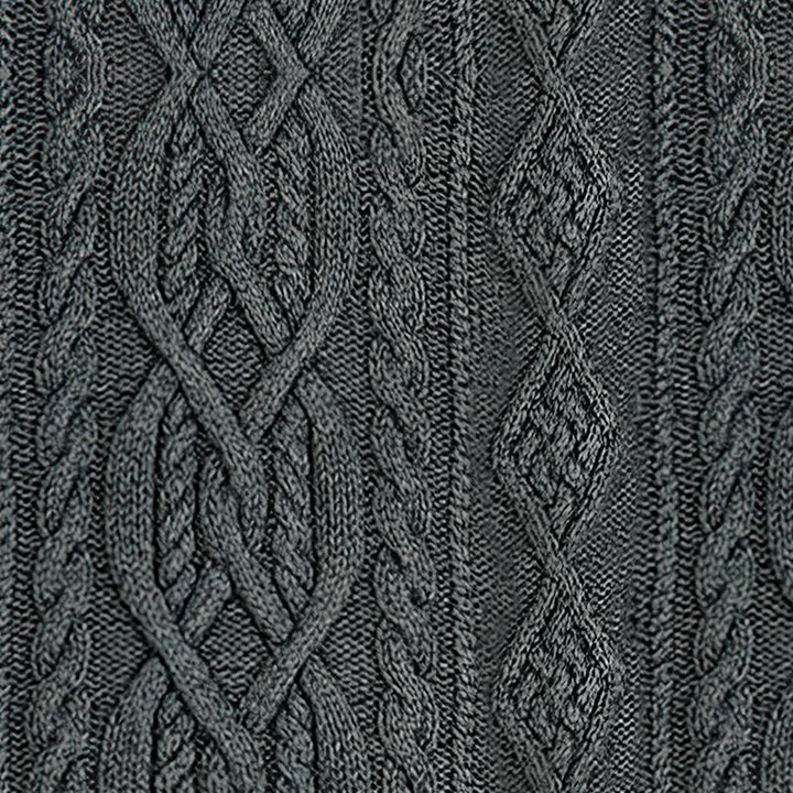 Pánský vintage pletený svetr s vysokým límcem 63163731X