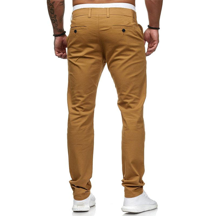 Pánské Casual Kalhoty v Jednoduché Barvě Slim Fit 43253681M