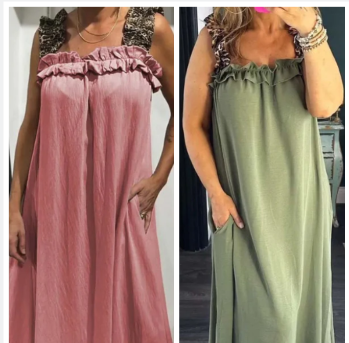 Klara | Lehká Maxi Šaty na Ramínkách s Kapsami