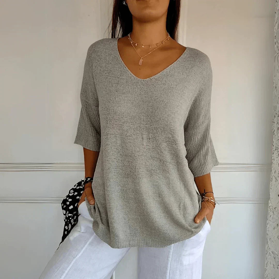 Stefania | Blůza s polo rukávem ve stylu Casual Chic