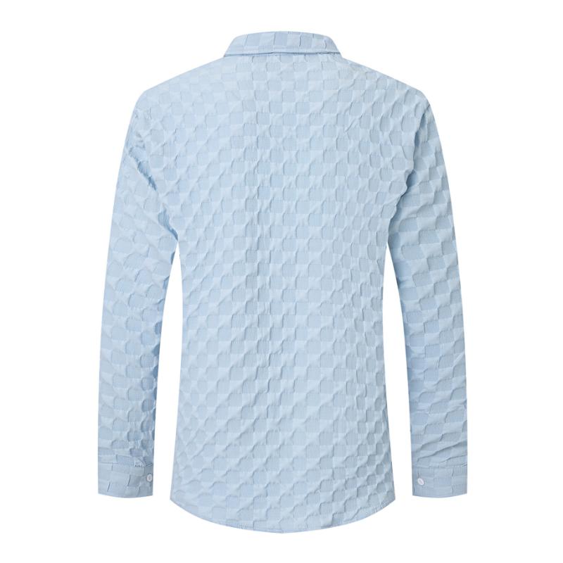 Pánská kostkovaná košile s kapsičkou na hrudi, s dlouhým rukávem 10101676Y