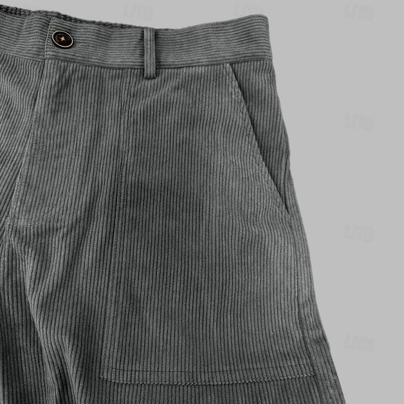 Pánské jednobarevné cargo kalhoty s mnoha kapsami, rovné nohavice 99285390Y